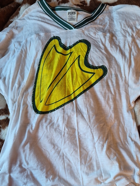 PINK Victoria's Secret Tops - PINK Victoria's Secret Oregon Ducks White Shirt Size S